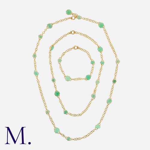 97 - POMELLATO, A Chrysoprase And Rock Crystal 'Capri' Suite in 18k yellow gold, comprising two necklaces... 