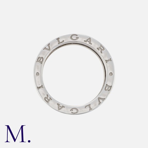 7 - BULGARI. A B.Zero1 Ring in 18K white gold with four rows.  Based on Rome's Colosseum, the design has... 