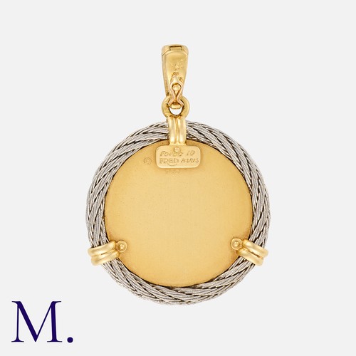 112 - FRED. A Force 10 Zodiac Pendant in 18K yellow gold and steel, depicting Sagittarius, the centaur arc... 