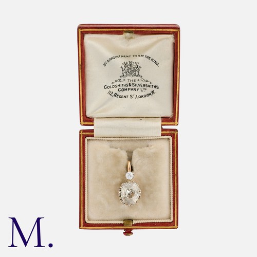 93 - An Old Cut Diamond Pendant in 18K yellow gold, set with an old cut diamond weighing approx. 1.40ct w... 