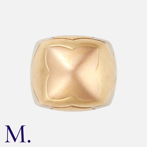 71 - BULGARI. A Pyramide Ring in 18K rose, yellow and white gold, signed Bulgari and hallmarked for 18ct ... 