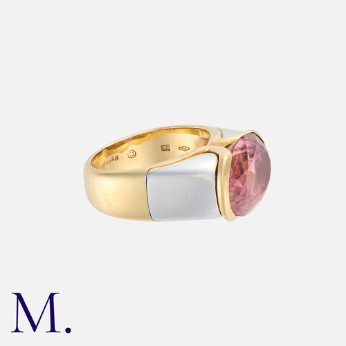 212 - Marina B. A Pink Tourmaline Patrizia Ring in 18k yellow and white gold, set with an oval cut pink to... 