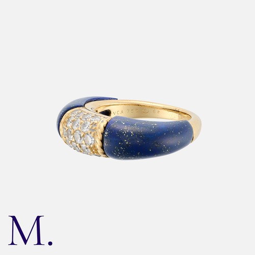 180 - Van Cleef And Arpels, A Lapis Lazuli And Diamond Phillipines Ring in 18k yellow gold, featuring poli... 