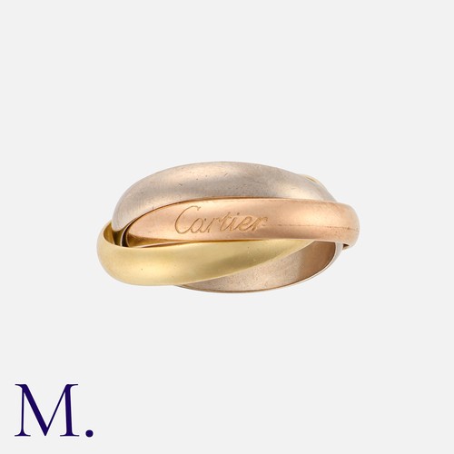 66 - CARTIER. Trinity Rings in 18ct yellow, white and rose gold.  Signed Cartier to the outside of the ba... 