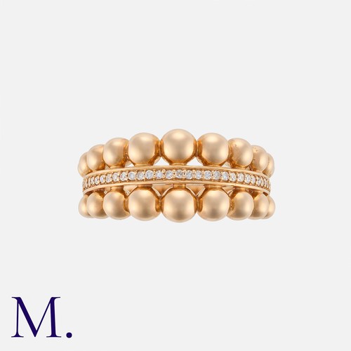 62 - LINKS OF LONDON. A Diamond 'Effervescence' Ring in 18k rose gold, comprising a row of round cut diam... 