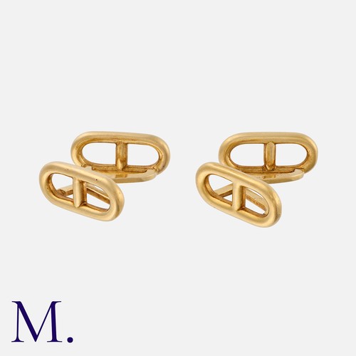 148 - HERMES. A Pair of Cufflinks in 18K yellow gold in the Chaîne d'Ancre form which has come to be assoc... 