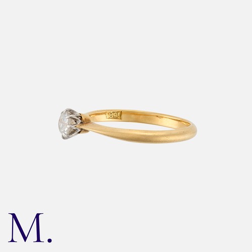 184 - A Diamond Solitaire Ring in 18k yellow gold, set with a round cut diamond of approximately 0.25ct. M... 