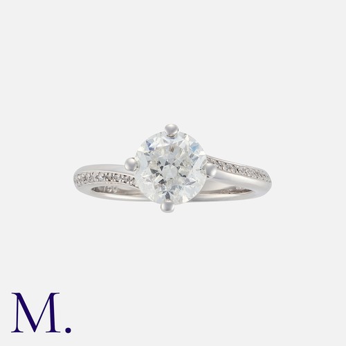 120 - A 1.62ct Diamond Solitaire Ring in 18K white gold, set with a round brilliant cut diamond weighing 1... 