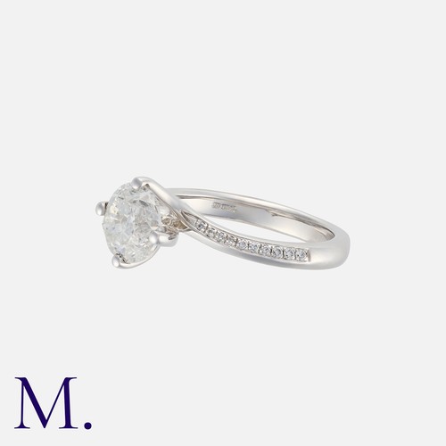 120 - A 1.62ct Diamond Solitaire Ring in 18K white gold, set with a round brilliant cut diamond weighing 1... 