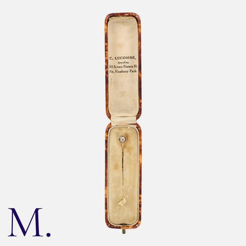 247 - An Antique Diamond Stick Pin in yellow gold set with an old cut diamond weighing approx. 0.18ct.  Wi... 