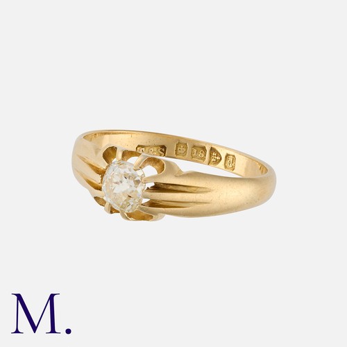 174 - An Old Cut Diamond Gypsy Ring in 18 carat yellow gold, set with an old cut diamond of approximately ... 