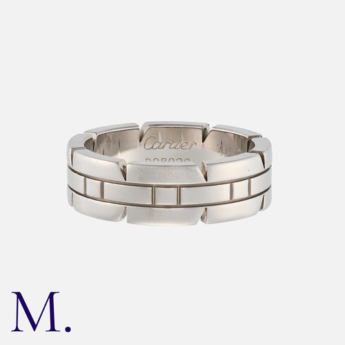 165 - CARTIER. A Tank Francaise Band in 18K white gold.  Signed Cartier and serial numbered. Marked for 18... 