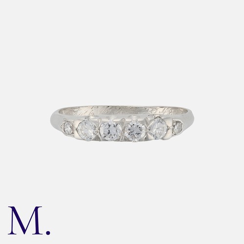 60 - A Diamond Ring in platinum, set with six diamonds weighing approx. 0.42ct in total.  Marked for plat... 