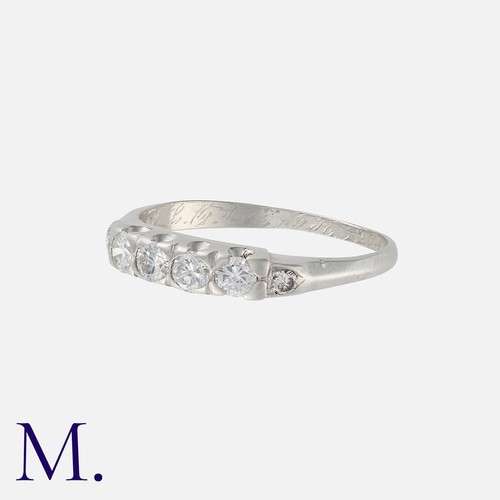 60 - A Diamond Ring in platinum, set with six diamonds weighing approx. 0.42ct in total.  Marked for plat... 
