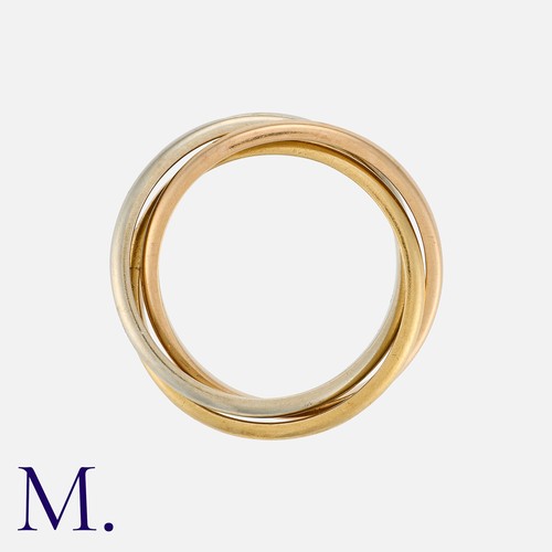 97 - HERMES. A Trinity Ring in 18K yellow, rose and white gold.  Signed Hermes Paris and French marks for... 
