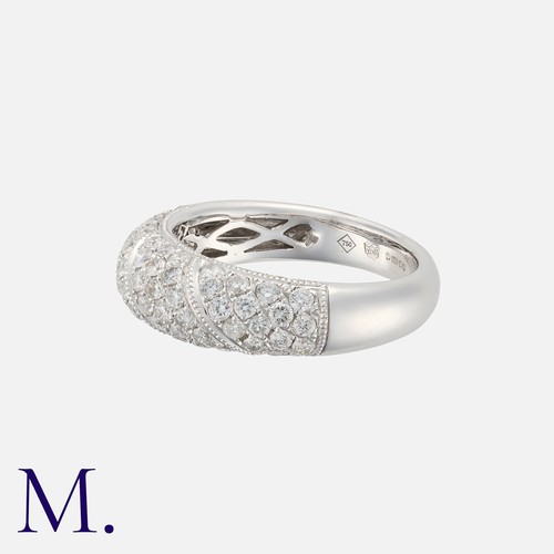 56 - A Pavé Diamond Set Band Ring in 18 carat white gold, set with round cut diamonds totalling approxima... 