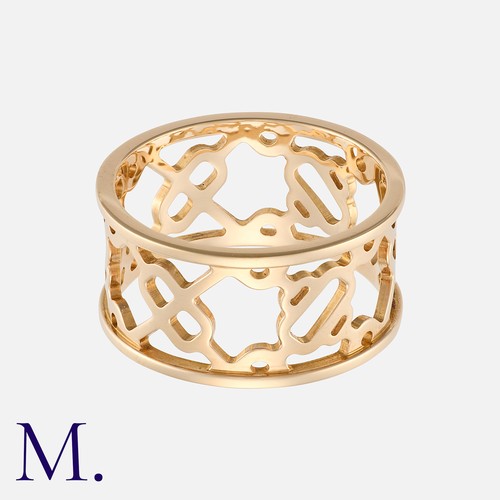 103 - HERMÈS, A 'Chain D'ancre Passarelle' Ring in 18 carat rose gold, designed as a stylised openwork cha... 