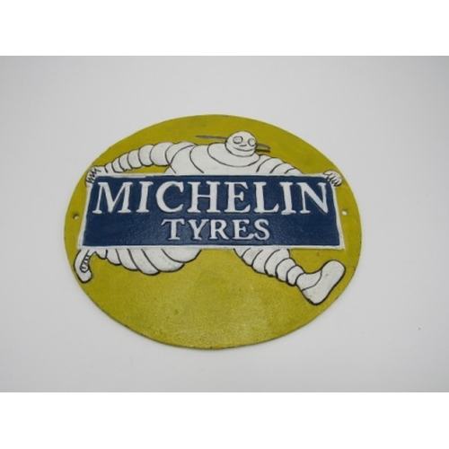151 - Cast iron Michelin Tyres plaque