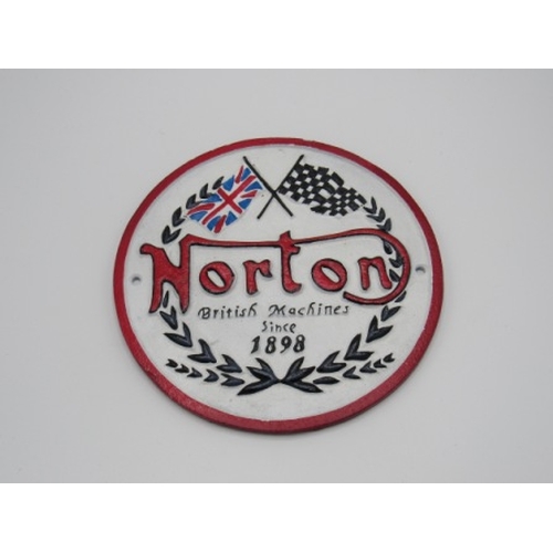 155 - Cast iron Norton plaque