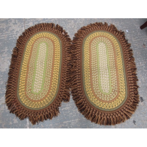 159 - Pair of woollen oval mats