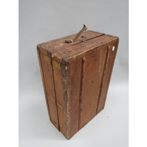 157 - Banded travel trunk with fitted compartments