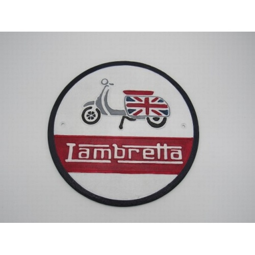 167 - Lambretta cast iron plaque