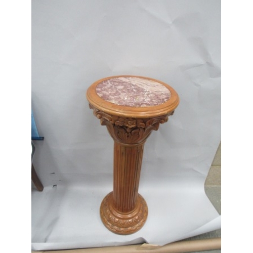 30 - Marble topped jardiniere stand
