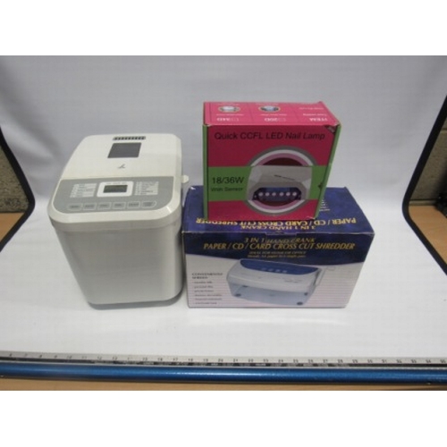 46 - Bread maker, Paper Shredder & LCD Nail Lamp