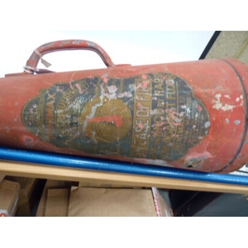 237 - Conical metal fire extinguisher painted red