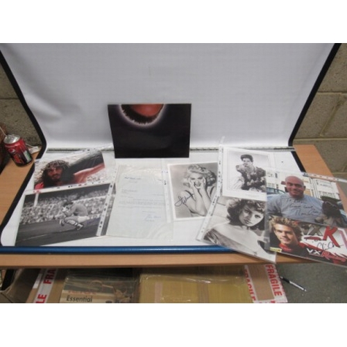 133 - Mixed photographs some signed + wall poster