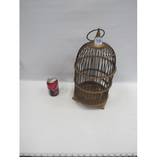 158 - Old Brass bird cage