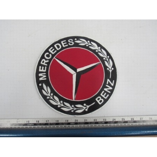 138 - Cast Iron Mercedes Benz Plaque