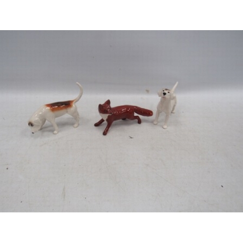 142 - Beswick Fox & 2 Hounds