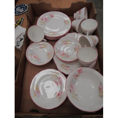 51 - Tea & Dinner Set with Floral Decoration