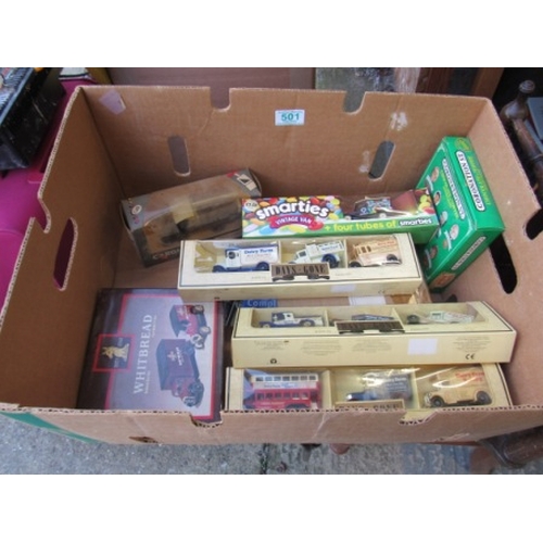 501 - Box of model cars