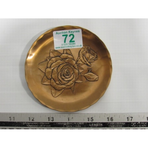 72 - Hand made Bronze rose dish