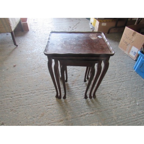 47 - Nest Antique Tables in Walnut Tops