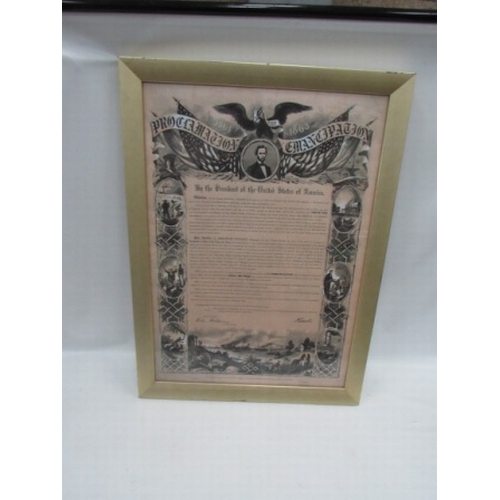 50 - Framed Proclamation of Emancipation