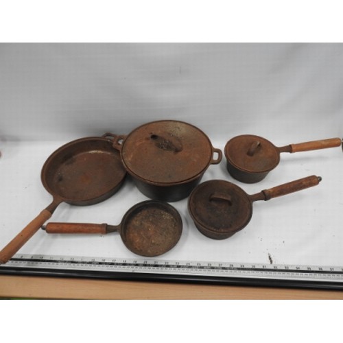 Vintage cast iron pots