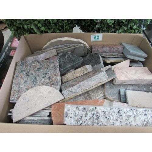 249 - Dolls house marble table tops and marble blocks