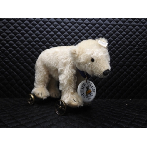 2 - Steiff club edition1999/ 2000 Polar Bear on wheels, White 22.