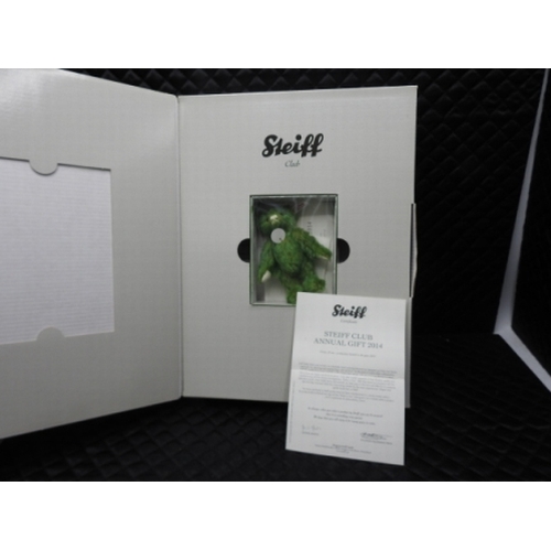 20 - Steiff club Annual Gift 2014 Green 10cm limited to the year 2014