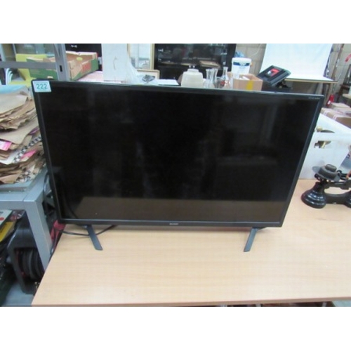 222 - Sharp flat screen TV Harmo Kadron, with remote