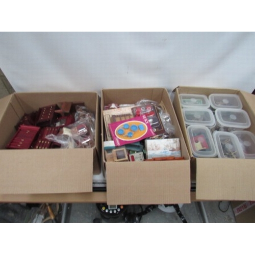 332 - 3 x Boxes of doll house furniture collection bundle