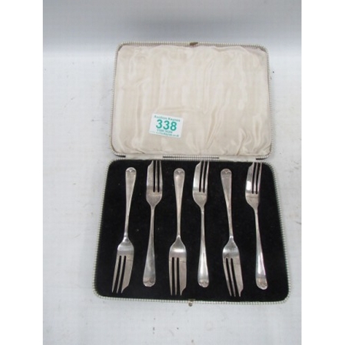 338 - Boxed set of silver forks