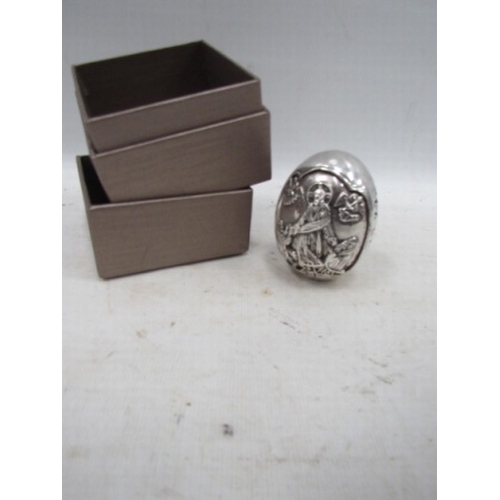 340 - Silver religious egg