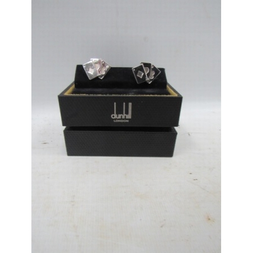 341 - Dunhill silver cufflinks boxed