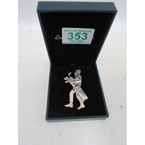 353 - Vintage silver Golfman brooch