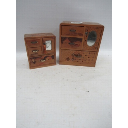 367 - 2 Small wooden jewellery boxes