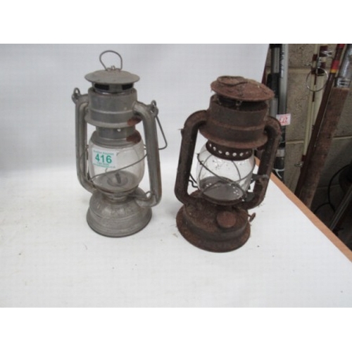 416 - 2 Parafin lamps